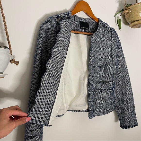 🤍Banana Republic🤍 Tweed Scalloped Open Front Blazer - Picture 8 of 12